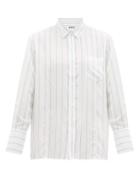Matchesfashion.com Hope - Crease Striped Shirt - Mens - Blue Multi