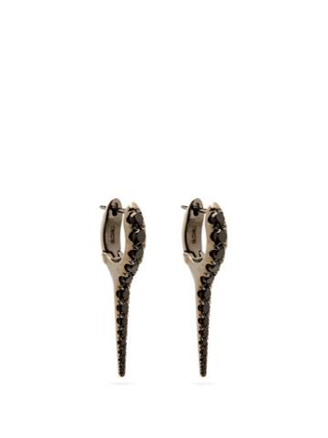 Matchesfashion.com Melissa Kaye - Lola Diamond & 18kt Black-gold Needle Earrings - Womens - Black