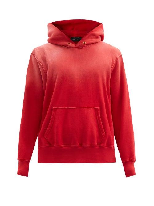 Matchesfashion.com Les Tien - Ombr Brushed-back Cotton Hooded Sweatshirt - Mens - Red
