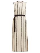 Matchesfashion.com Albus Lumen - Temara Striped Cotton Blend Tunic Dress - Womens - Nude