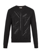 Saint Laurent Glitter Abstract-print Cotton Sweatshirt