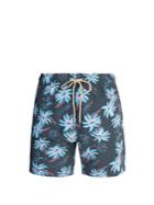 Faherty Beacon Midnight Palm-print Swim Shorts