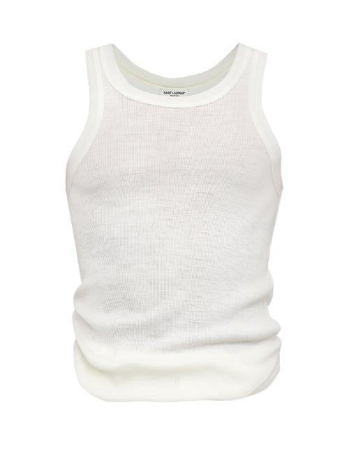 Saint Laurent - Voile Tank Top - Mens - Cream