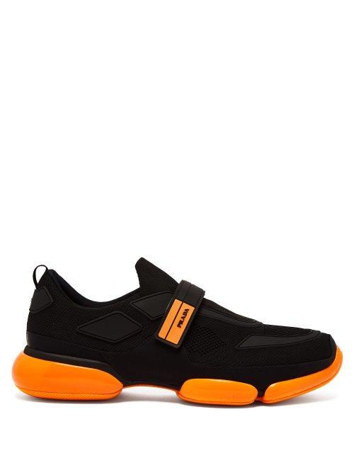 Matchesfashion.com Prada - Cloudbust Knit Trainers - Mens - Black Orange