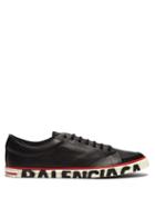 Matchesfashion.com Balenciaga - Distressed Logo Sole Leather Trainers - Mens - Black