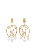 Matchesfashion.com Chlo - Femininities Pearl Drop Earrings - Womens - Gold