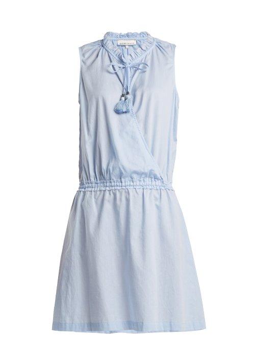 Matchesfashion.com Heidi Klein - Cassis Wrap Front Cotton Dress - Womens - Light Blue