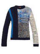 Matchesfashion.com Missoni - Contrast Knit Cotton Blend Sweater - Mens - Blue