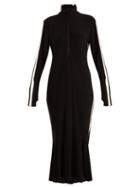 Matchesfashion.com Norma Kamali - High Neck Side Striped Dress - Womens - Black White