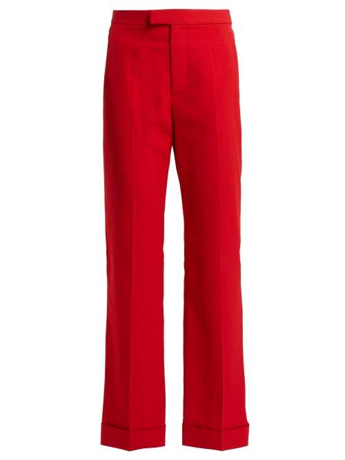 Matchesfashion.com Maison Margiela - Flared Cropped Trousers - Womens - Red