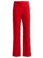 Matchesfashion.com Maison Margiela - Flared Cropped Trousers - Womens - Red