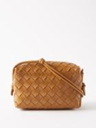 Bottega Veneta - Loop Mini Intrecciato-leather Cross-body Bag - Womens - Tan