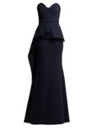 Matchesfashion.com Roland Mouret - Bond Strapless Wool Crepe Gown - Womens - Navy