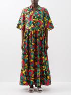 La Doublej - The J Floral-print Silk-twill Maxi Dress - Womens - Multi
