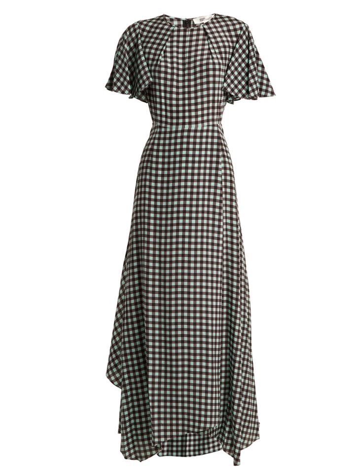 Diane Von Furstenberg Fluted-sleeve Cossier-print Silk Dress