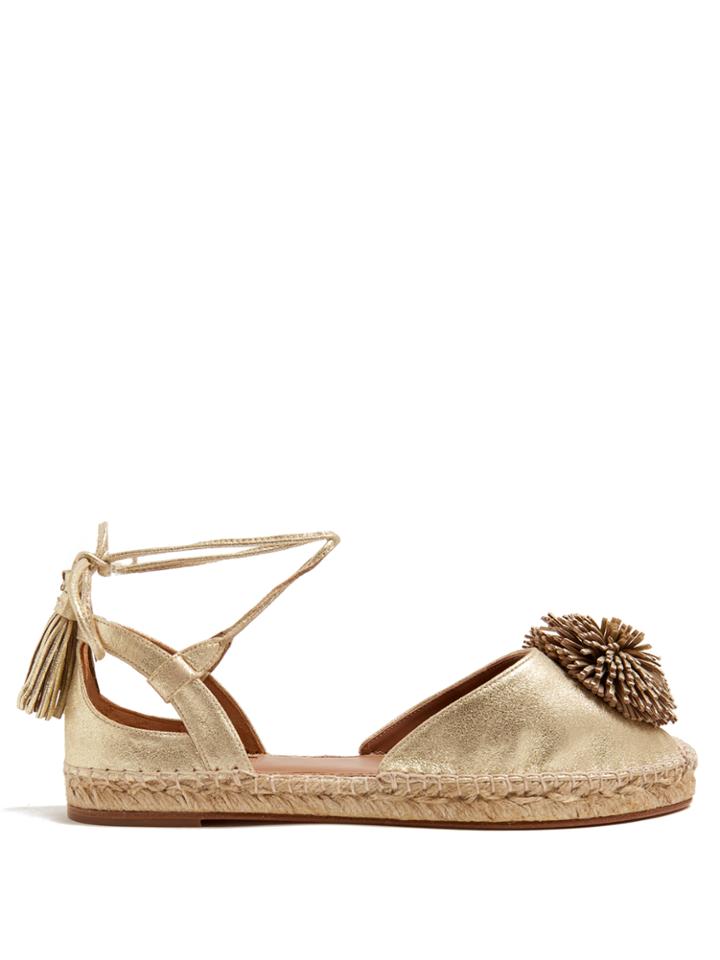 Aquazzura Sunshine Leather Espadrilles