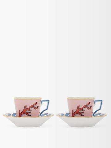 Ginori 1735 - X Luke Edward Hall Set Of Two Cups And Saucers - Pink Print