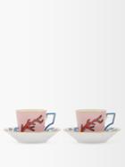 Ginori 1735 - X Luke Edward Hall Set Of Two Cups And Saucers - Pink Print