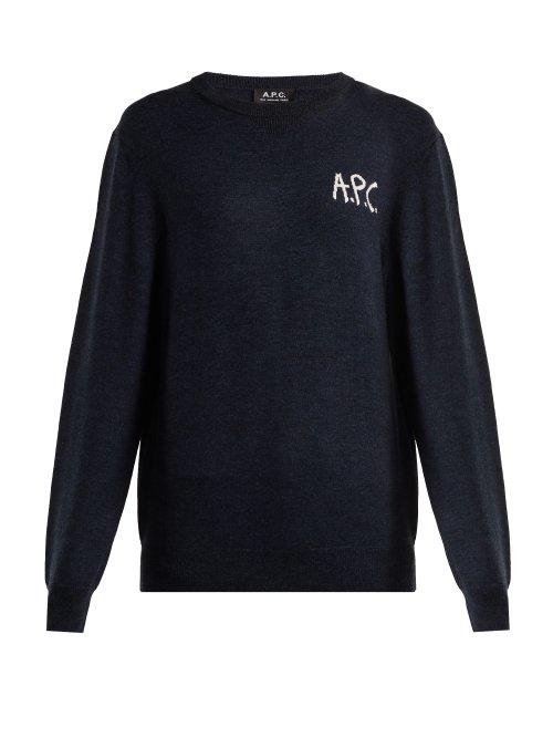 Matchesfashion.com A.p.c. - Sapiens Merino Wool Sweater - Womens - Navy