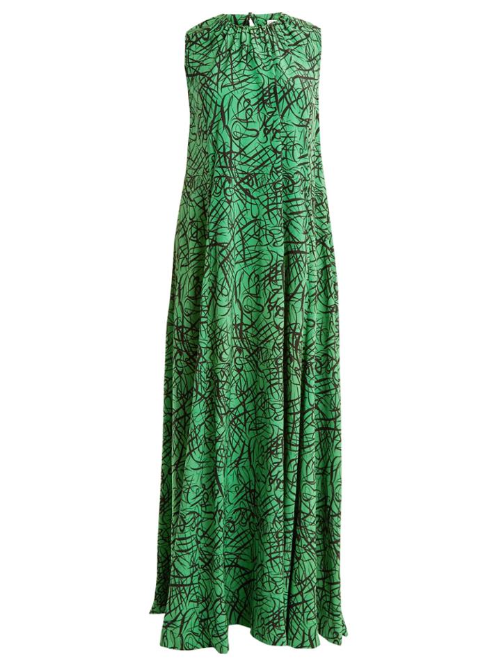 Raey Squiggle-print Silk Maxi Dress