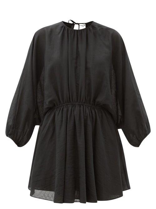 Matchesfashion.com Loup Charmant - Kitta Open-back Organic-cotton Mini Dress - Womens - Black