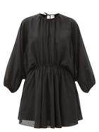 Matchesfashion.com Loup Charmant - Kitta Open-back Organic-cotton Mini Dress - Womens - Black