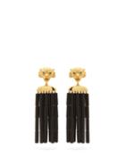 Matchesfashion.com Begum Khan - Tiger Napoleon 24kt Gold-plated Clip Earrings - Womens - Black Gold
