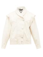 Matchesfashion.com Isabel Marant - Eriala Detachable-sleeves Denim Jacket - Womens - Ivory