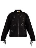 Matchesfashion.com 6 Moncler Noir Kei Ninomiya - Floral Appliqu Cotton Blend Bomber Jacket - Womens - Black