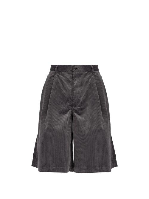 Matchesfashion.com Comme Des Garons Shirt - Cotton Corduroy Shorts - Mens - Grey