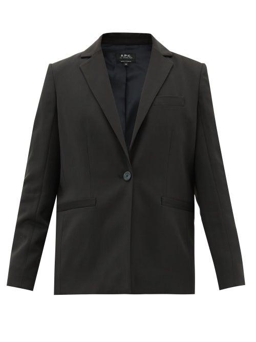 Matchesfashion.com A.p.c. - Savannah Single-breasted Stretch-crepe Blazer - Womens - Black