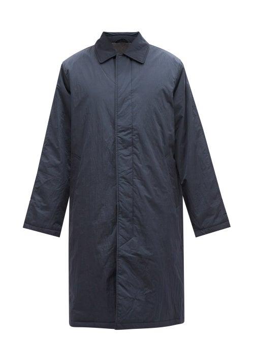 Sunflower - Relaxed Tumbled Nylon-shell Overcoat - Mens - Dark Navy