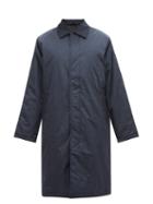 Sunflower - Relaxed Tumbled Nylon-shell Overcoat - Mens - Dark Navy
