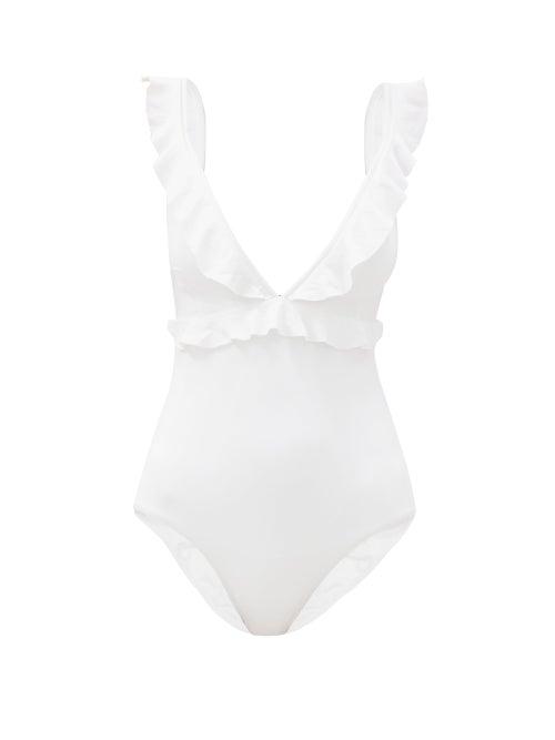Matchesfashion.com Melissa Odabash - Los Angeles Ruffled Swimsuit - Womens - White