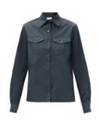 Matchesfashion.com Lemaire - Patch-pocket Cotton-poplin Shirt - Womens - Dark Blue