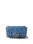Gucci - Gg Marmont Super-mini Matelass-leather Bag - Womens - Blue