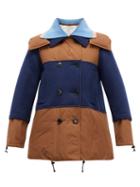Matchesfashion.com Marni - Panelled Wool And Shell Coat - Womens - Brown Multi