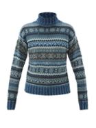 Matchesfashion.com Rrl - Fair Isle Anchor Cotton-blend Sweater - Mens - Blue