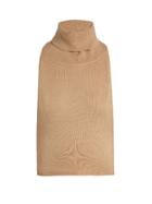 Palmer/harding Roll-neck Backless Wool-knit Top