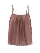 Loup Charmant - Scoop-neck Organic-cotton Cami Top - Womens - Brown