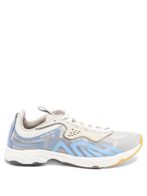 Matchesfashion.com Acne Studios - Panelled Faux-suede And Ripstop Trainers - Mens - Blue Multi