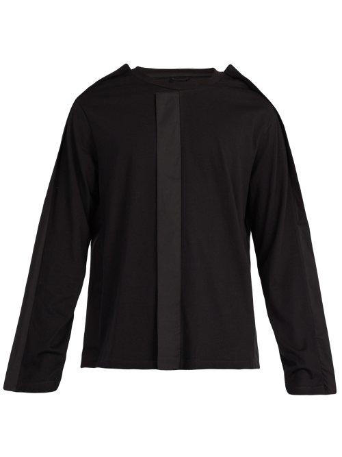 Matchesfashion.com Craig Green - Fin Trimmed Long Sleeved Cotton Top - Mens - Black