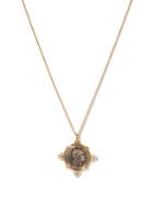 Ladies Fine Jewellery Dubini - Athena Diamond & 18kt Gold Coin Necklace - Womens - Silver Gold