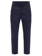 Gucci - Cotton-twill Slim-leg Trousers - Mens - Navy