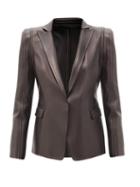 Matchesfashion.com Valentino - Tailored Single-breasted Leather Jacket - Womens - Black