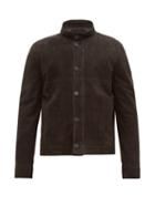 Matchesfashion.com The Row - Allan Single Breasted Panellled Suede Jacket - Mens - Black