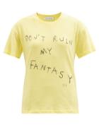 Ludovic De Saint Sernin - Don't Ruin My Fantasy-print Jersey T-shirt - Womens - Yellow