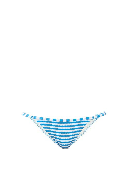 Matchesfashion.com Solid & Striped - The Lulu Striped Bikini Briefs - Womens - Blue White
