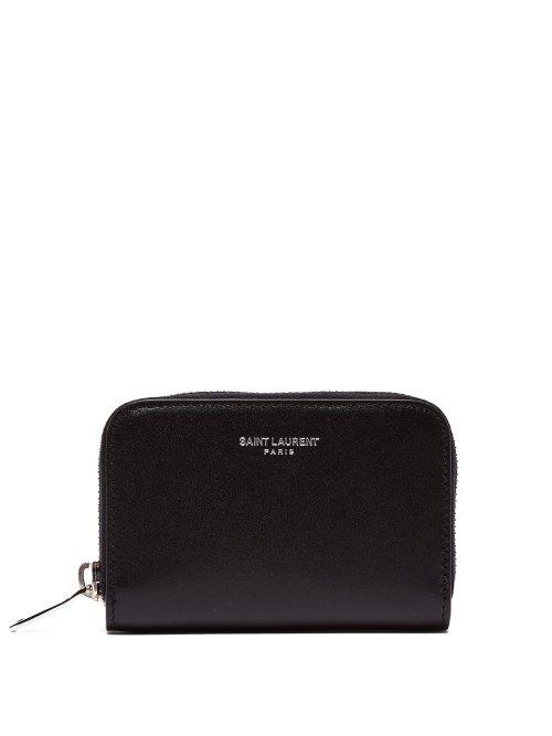 Matchesfashion.com Saint Laurent - Logo Leather Coin Purse - Mens - Black