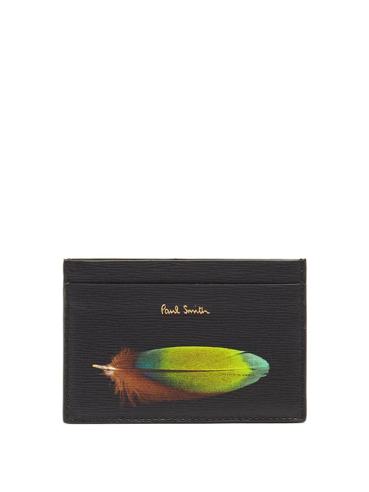 Paul Smith Feather-print Leather Cardholder